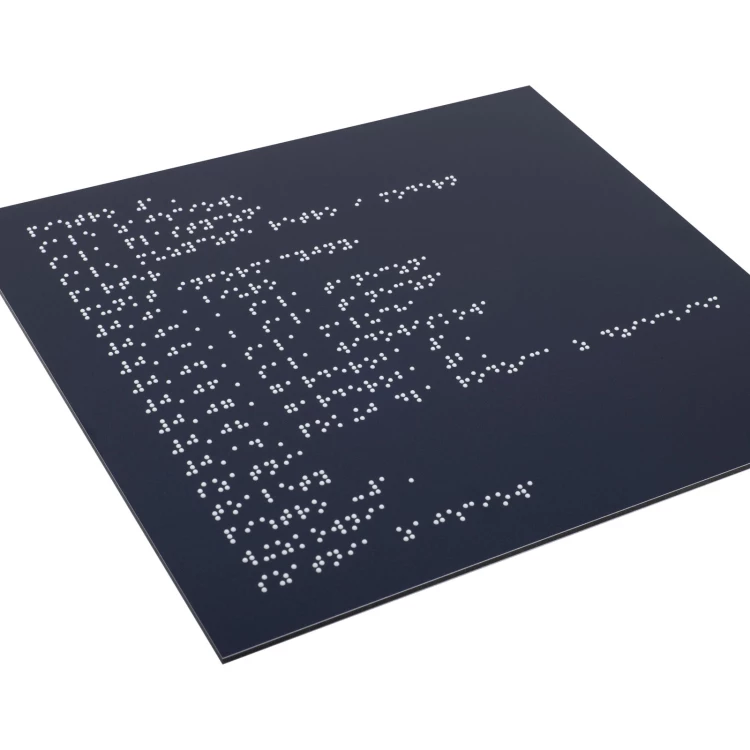 Dibond board with Braille script - size 250x230mm - TAB555
