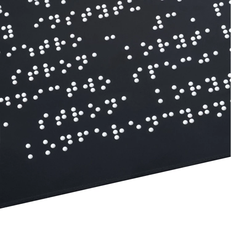 Braille Board - Matte Black Acrylic - Size 600x450mm - DARK - TAB536