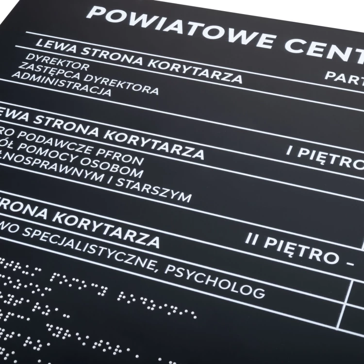 Braille Board - Matte Black Acrylic - Size 600x450mm - DARK - TAB536