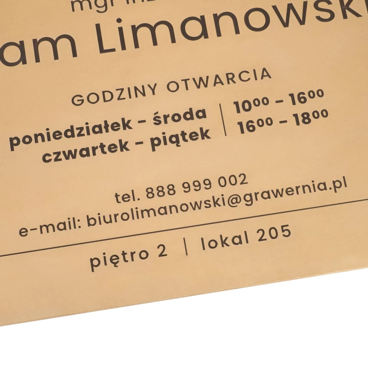 Brass Plaque - CNC Engraving - Size 295x195mm - TAB574