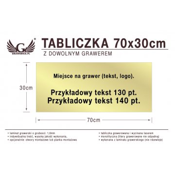 70x30cm Plaque with Custom Laser Engraving