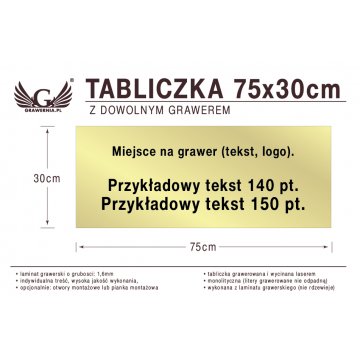 75x30cm Plaque with Custom Laser Engraving