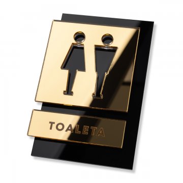 Acrylic sign with pictogram - TOILET - dimensions: 100x145mm - TAB468