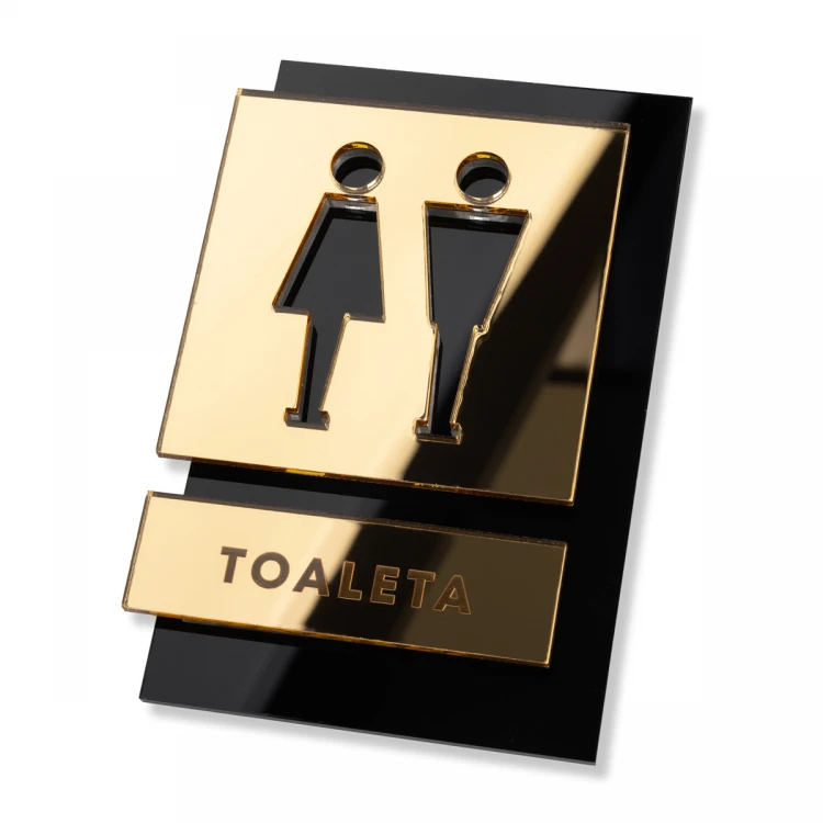 Acrylic sign with pictogram - TOILET - dimensions: 100x145mm - TAB468