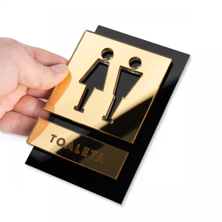 Acrylic sign with pictogram - TOILET - dimensions: 100x145mm - TAB468