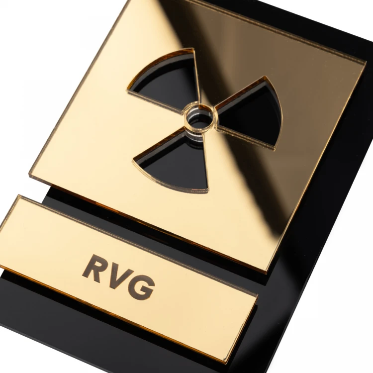 Acrylic plaque with pictogram - RVG - dimensions: 100x145mm - TAB469