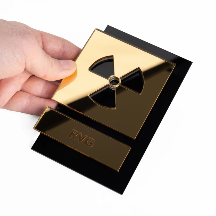 Acrylic plaque with pictogram - RVG - dimensions: 100x145mm - TAB469