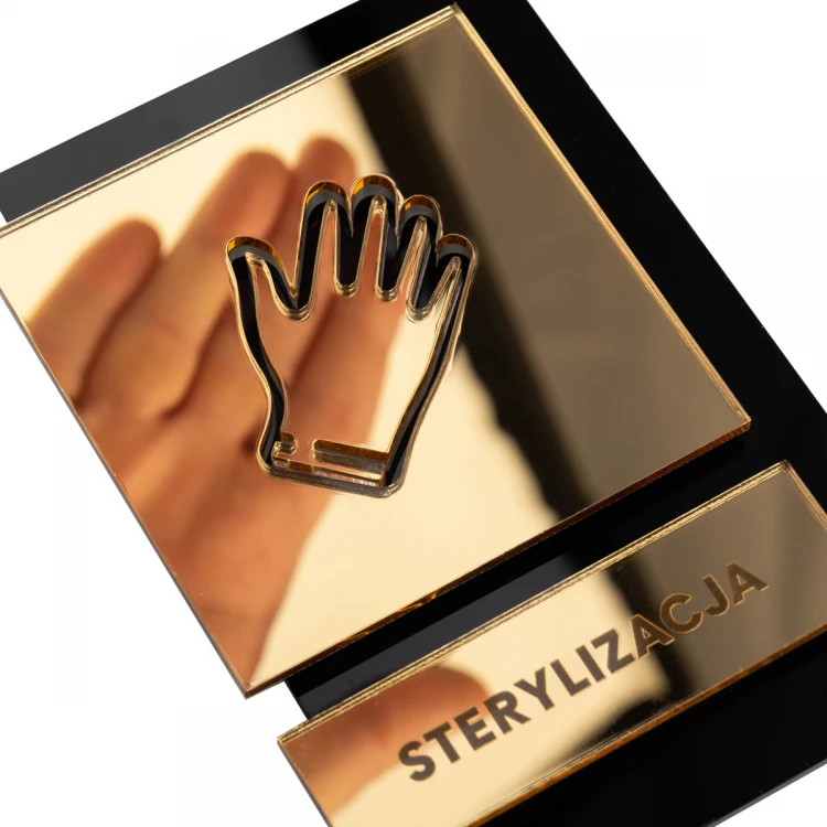 Acrylic Sign with Pictogram - Sterilization - size: 100x145mm - TAB470