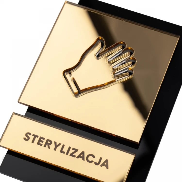 Acrylic Sign with Pictogram - Sterilization - size: 100x145mm - TAB470