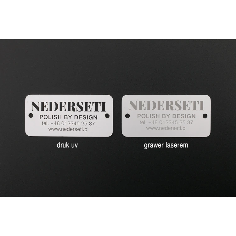 Aluminium product plate - indestructible print - dimensions 55x26x1mm - TAB090