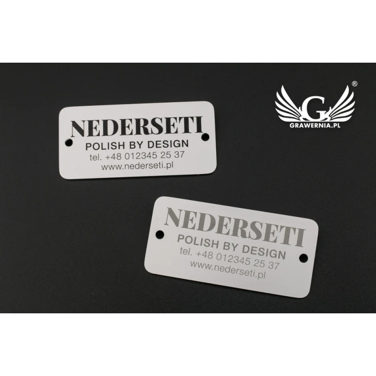 Aluminium product plate - indestructible print - dimensions 55x26x1mm - TAB090