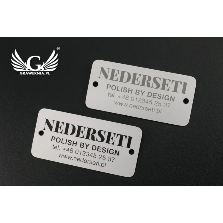 Aluminium product plate - indestructible print - dimensions 55x26x1mm - TAB090