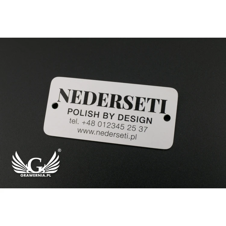 Aluminium product plate - indestructible print - dimensions 55x26x1mm - TAB090