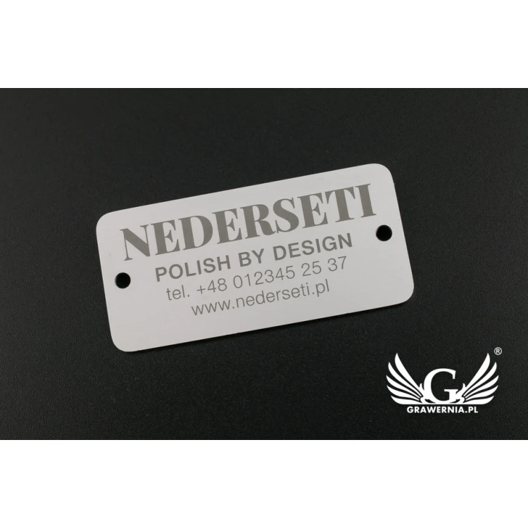 Aluminium product plate - indestructible print - dimensions 55x26x1mm - TAB090