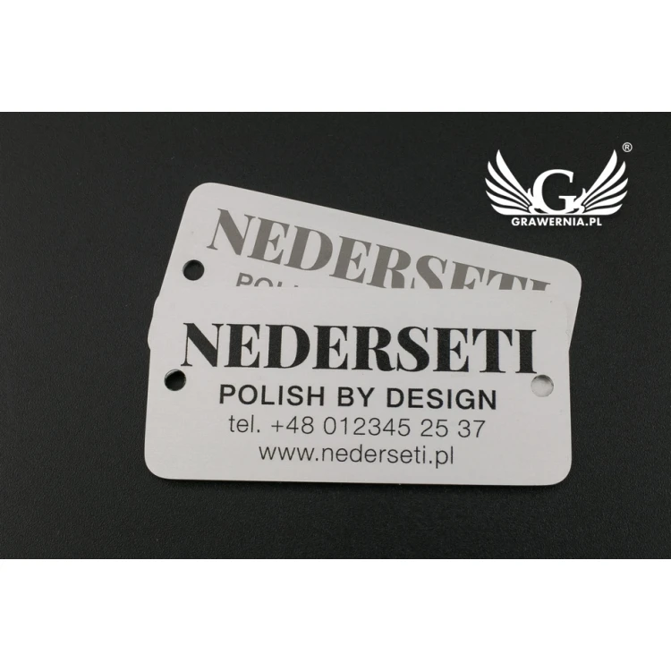 Aluminium product plate - indestructible print - dimensions 55x26x1mm - TAB090