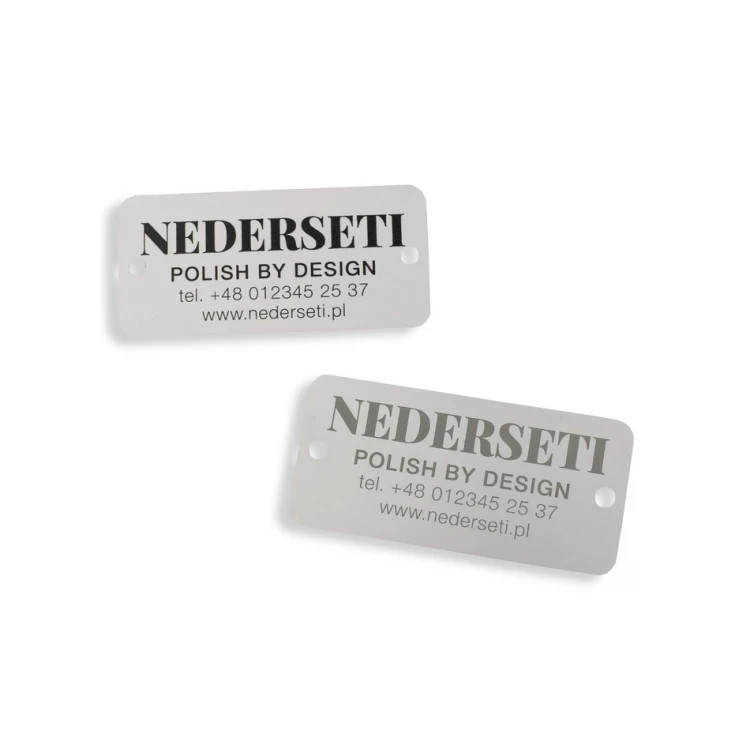 Aluminium product plate - indestructible print - dimensions 55x26x1mm - TAB090