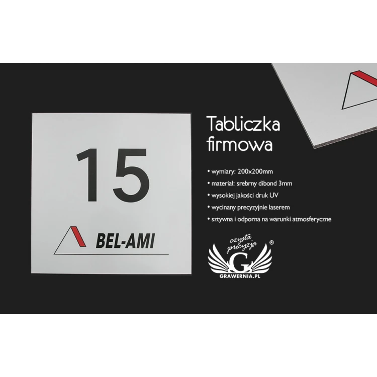 DIBOND MAT Silver Plate 3mm - UV print - dim. 200x200mm - SZUV015