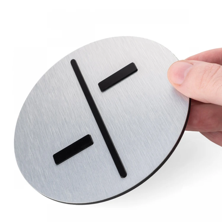 Plaque for the blind with pedestrian island marking - dibond - dimensions 120x120mm -TAB465