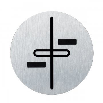 Plaque for the blind with pedestrian island marking - dibond - dimensions 120x120mm -TAB465