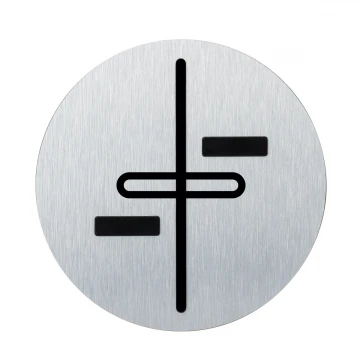 Plaque for the blind with pedestrian island marking - dibond - dimensions 120x120mm -TAB465