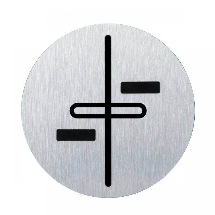 Plaque for the blind with pedestrian island marking - dibond - dimensions 120x120mm -TAB465