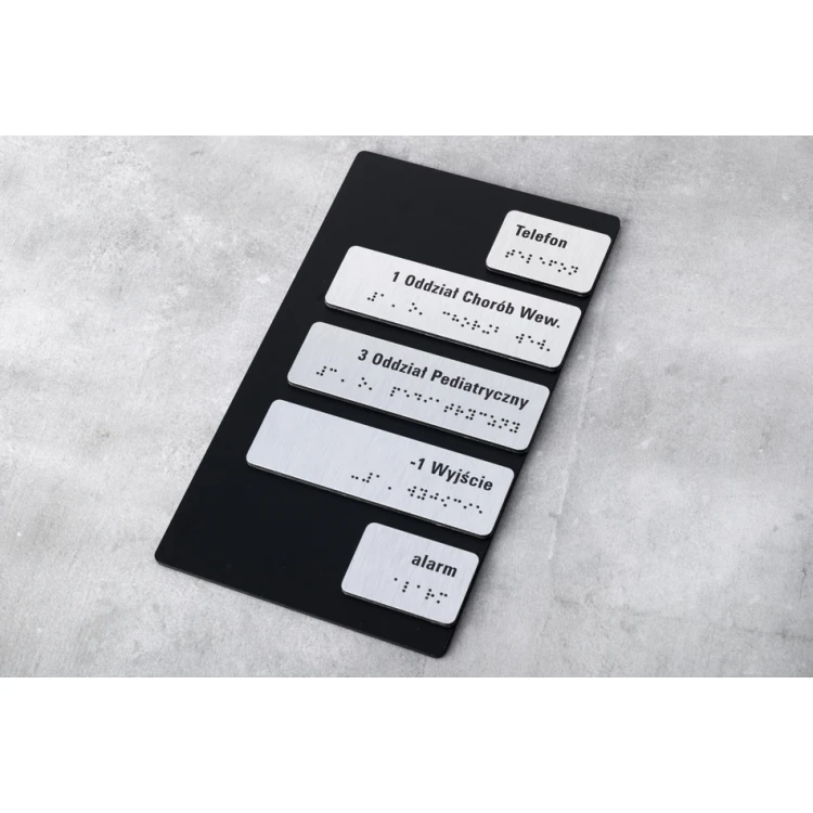 Dibond and PVC elevator sign with Braille lettering - size 133x265mm - TAB460