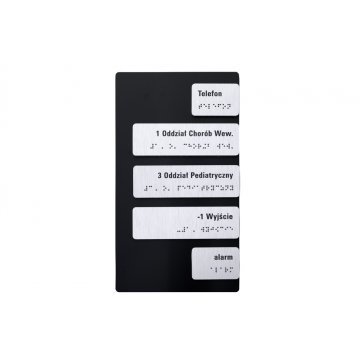 Dibond and PVC elevator sign with Braille lettering - size 133x265mm - TAB460