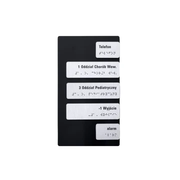 Dibond and PVC elevator sign with Braille lettering - size 133x265mm - TAB460