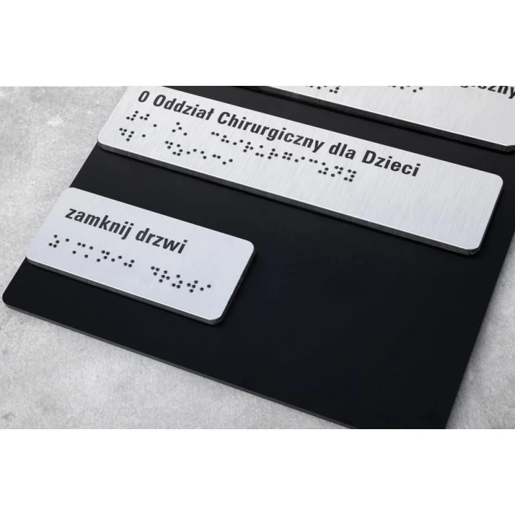 Elevator sign made of dibond and PVC with Braille lettering - size 173x265mm - TAB461