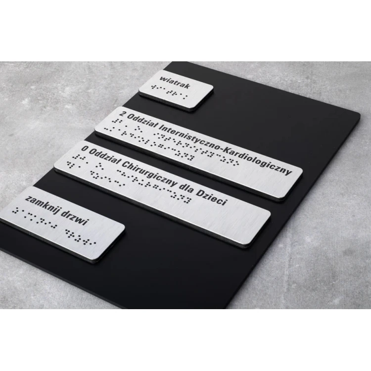 Elevator sign made of dibond and PVC with Braille lettering - size 173x265mm - TAB461