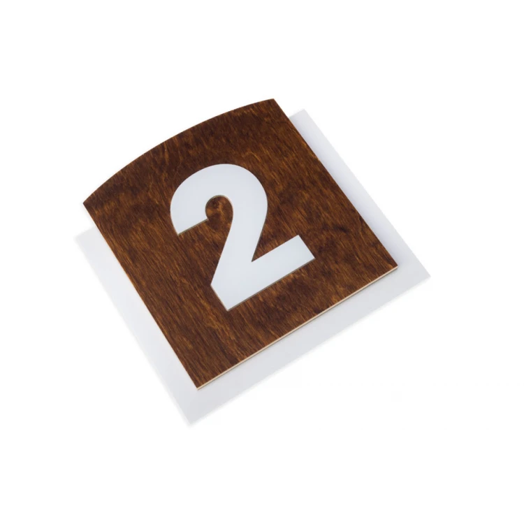 Wooden plaque with embossed numbering - dim: 120x118mm - TAB445