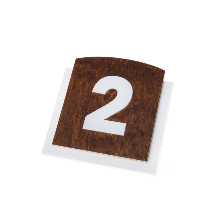 Wooden plaque with embossed numbering - dim: 120x118mm - TAB445