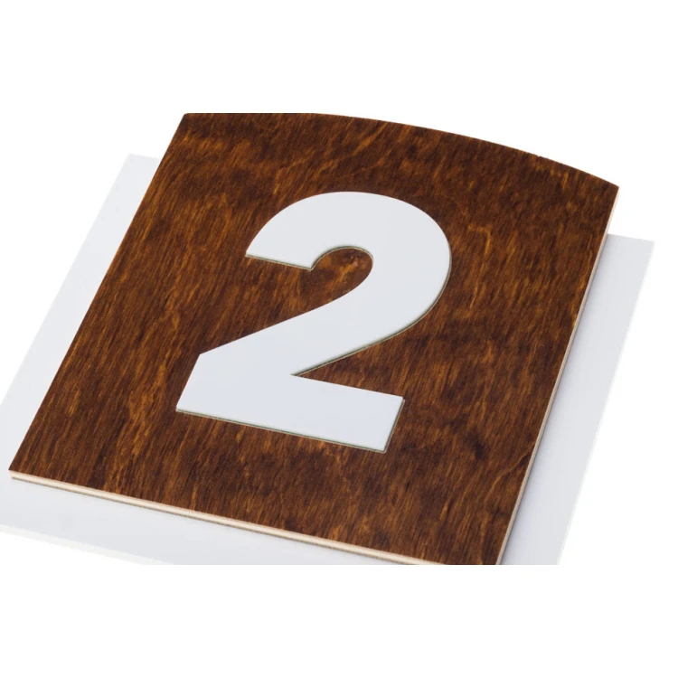 Wooden plaque with embossed numbering - dim: 120x118mm - TAB445