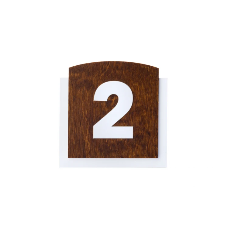 Wooden plaque with embossed numbering - dim: 120x118mm - TAB445
