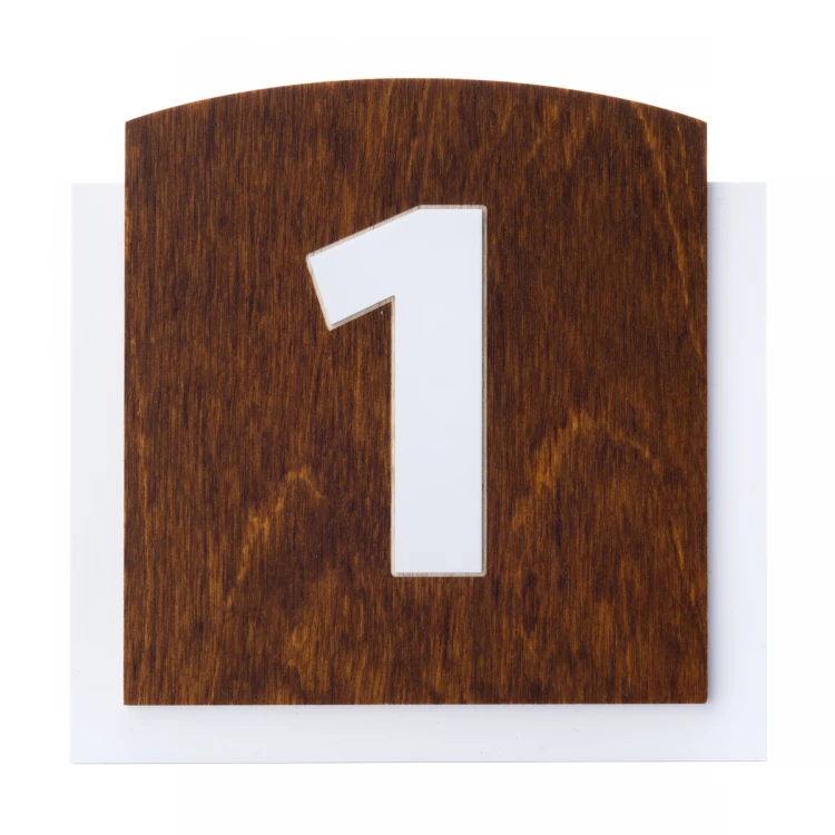 Wooden plaque with embossed numbering - dim: 120x118mm - TAB445