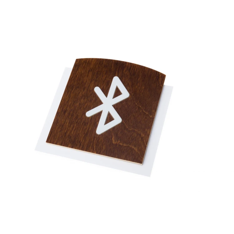 Wooden Plaque with Raised Pictogram - BLUETOOTH - dimensions: 120x118mm - TAB441