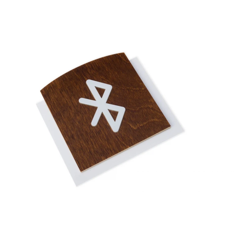 Wooden Plaque with Raised Pictogram - BLUETOOTH - dimensions: 120x118mm - TAB441