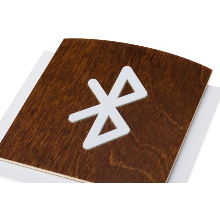 Wooden Plaque with Raised Pictogram - BLUETOOTH - dimensions: 120x118mm - TAB441