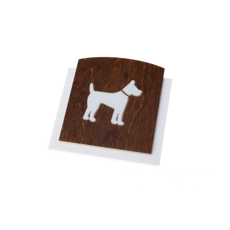 Wooden Plaque with Raised Pictogram - DOG - dimensions: 120x118mm - TAB444