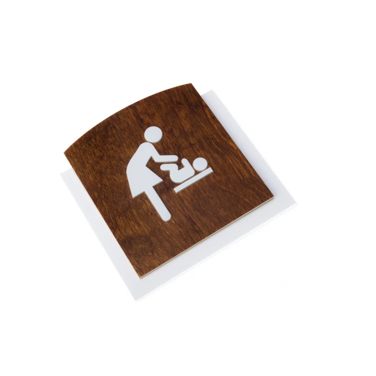 Wooden plaque with embossed pictogram - CHANGING TABLE - dimensions: 120x118mm - TAB446