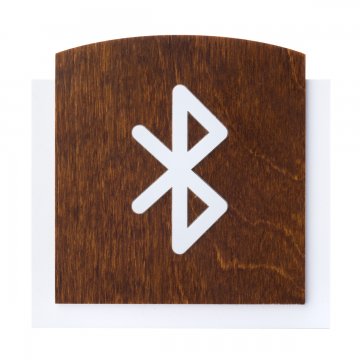 Wooden Plaque with Raised Pictogram - BLUETOOTH - dimensions: 120x118mm - TAB441