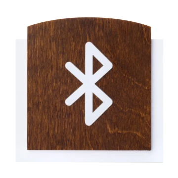 Wooden Plaque with Raised Pictogram - BLUETOOTH - dimensions: 120x118mm - TAB441