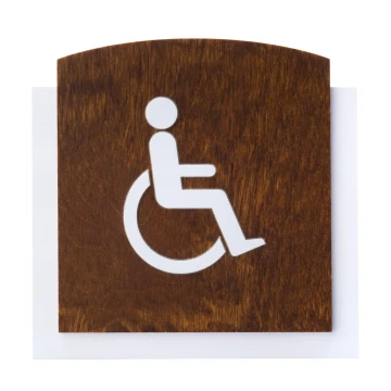 Wooden Plaque with Raised Pictogram - TOILET FOR DISABLED - dimensions: 120x118mm - TAB447