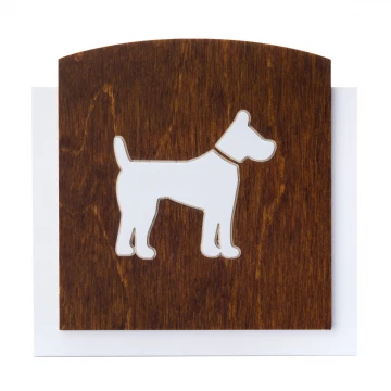 Wooden Plaque with Raised Pictogram - DOG - dimensions: 120x118mm - TAB444