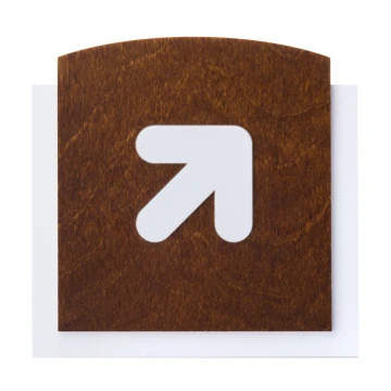 Wooden plaque with embossed pictogram - UP ARROW - dimensions: 120x118mm - TAB439