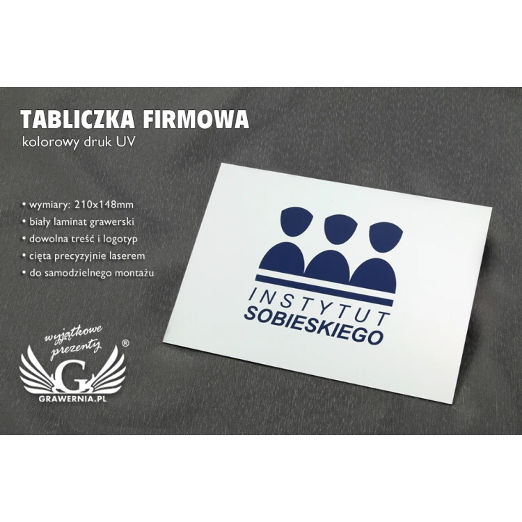 Plaque - engraving laminate thickness 1.6mm - dimensions 210x148mm (A5) - UV PRINTING - SZUV009