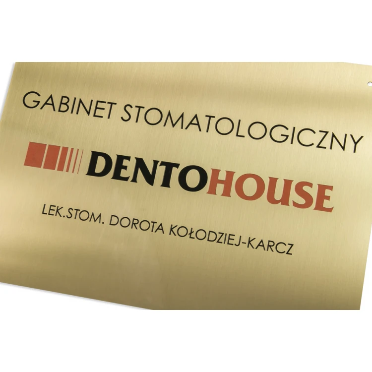 Company plaque - brushed brass - CNC engraving and UV print - dim. 297x210 (A4) - TAB249