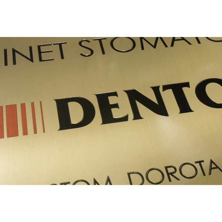 Company plaque - brushed brass - CNC engraving and UV print - dim. 297x210 (A4) - TAB249