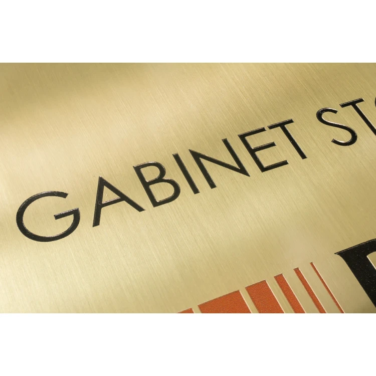 Company plaque - brushed brass - CNC engraving and UV print - dim. 297x210 (A4) - TAB249