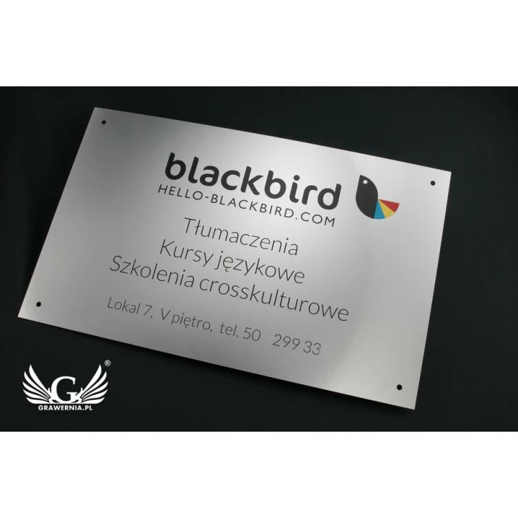 Company Plaque - size 400x250mm - engraving and UV print - TAB057